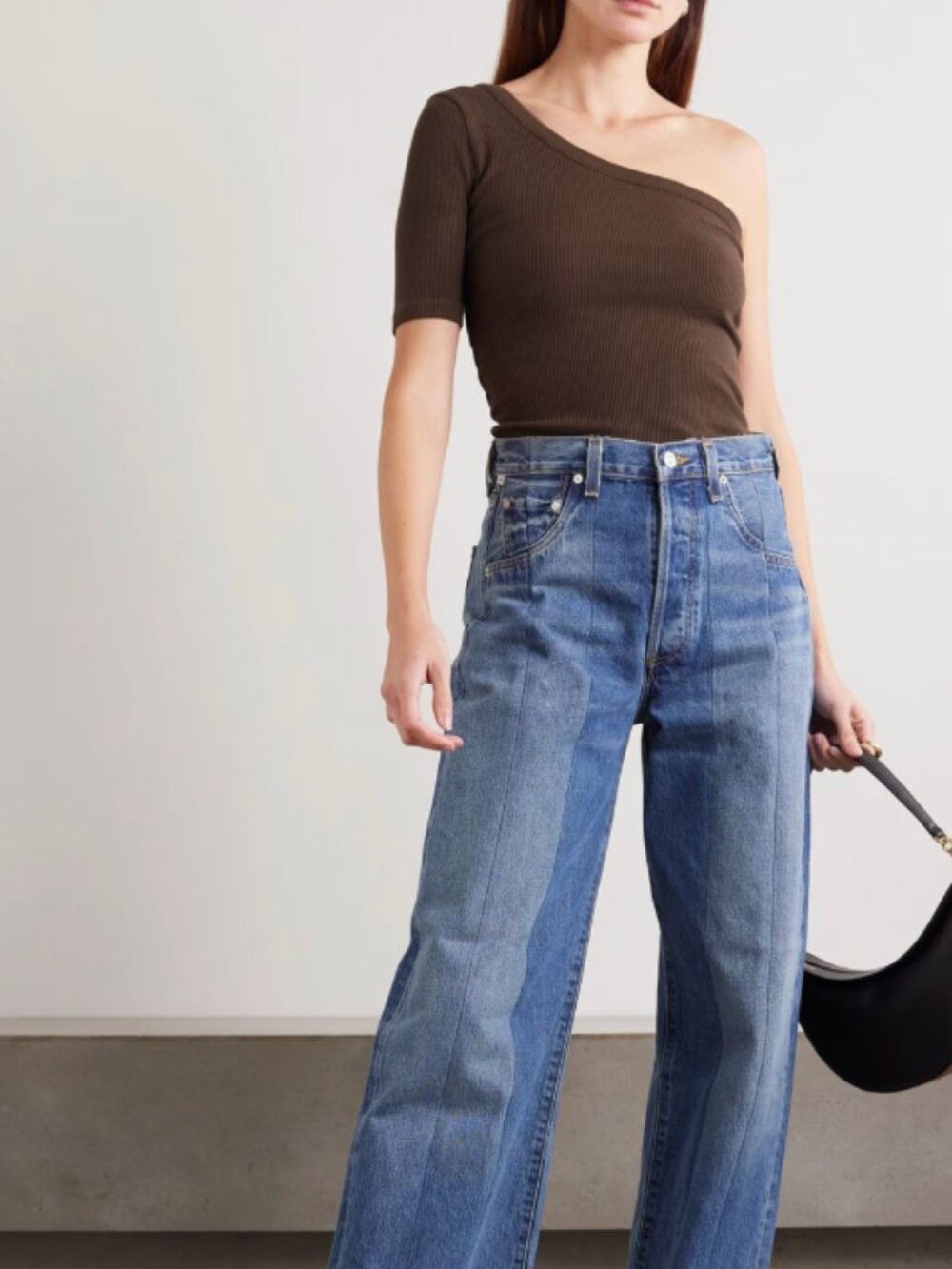 Citizens of Humanity Savannah One-Shoulder Ribbed Jersey Top